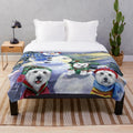 Westie Christmas tree dog plush blanket