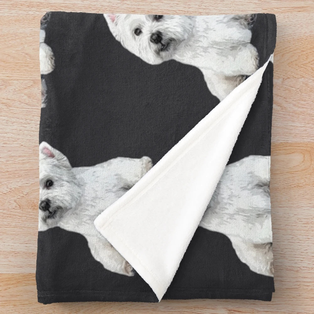 Soft and cuddly west highland terrier plush blanket
