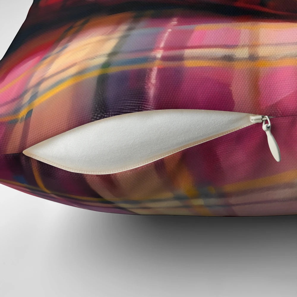 Adorable west highland terrier dog sleeping peacefully on a tartan patterned pillow