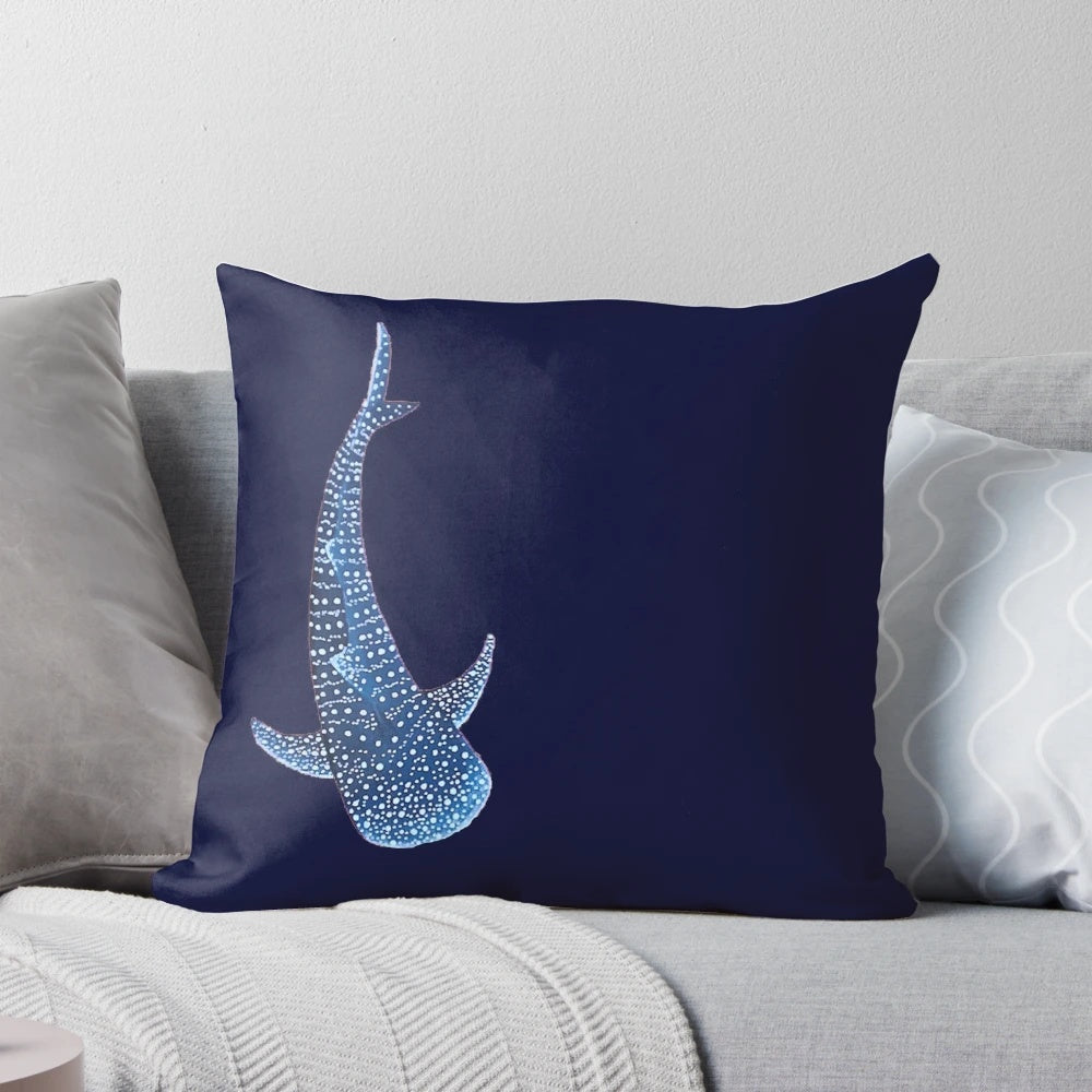 Soft and plush whale shark decorative pillow