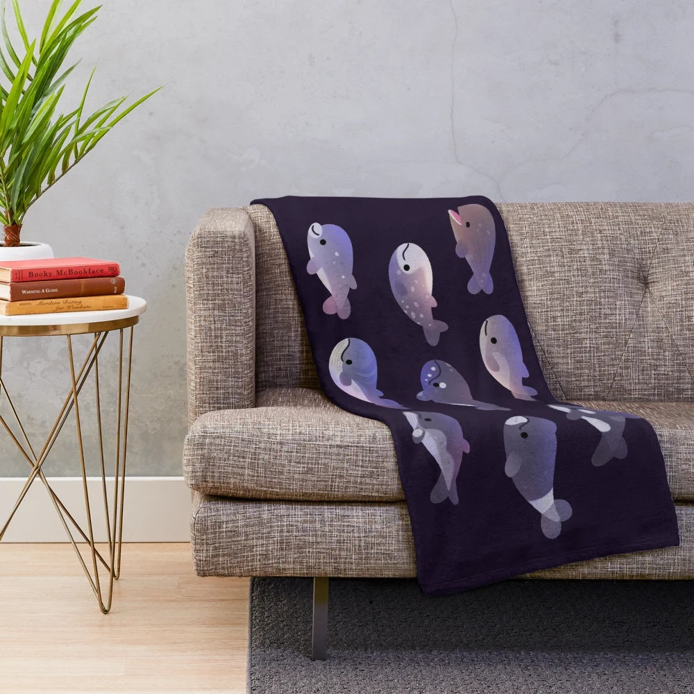 Soft and cuddly whale-themed plush blanket