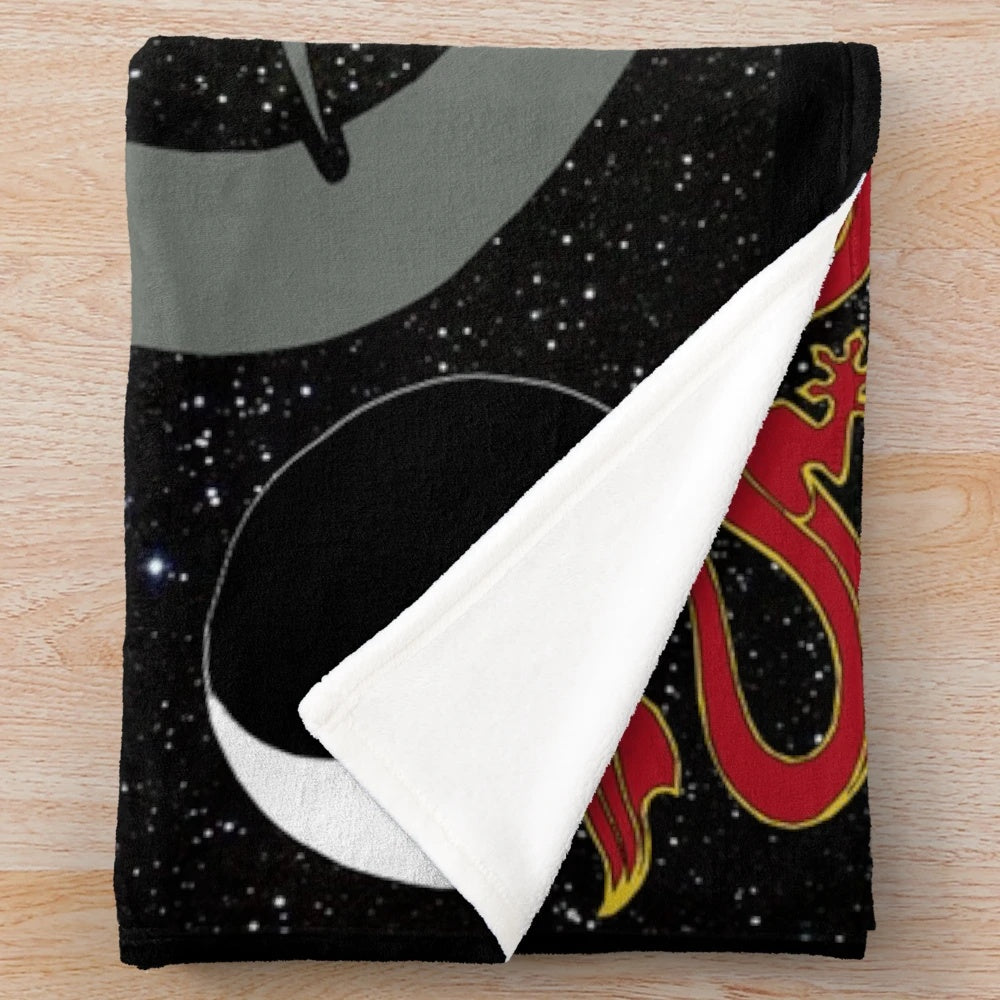 Wheel of Time inspired plush blanket with Tel'aran'rhiod and series symbols
