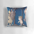 "Where the Wild Things Are" themed pillow featuring a night scene from the classic children's book