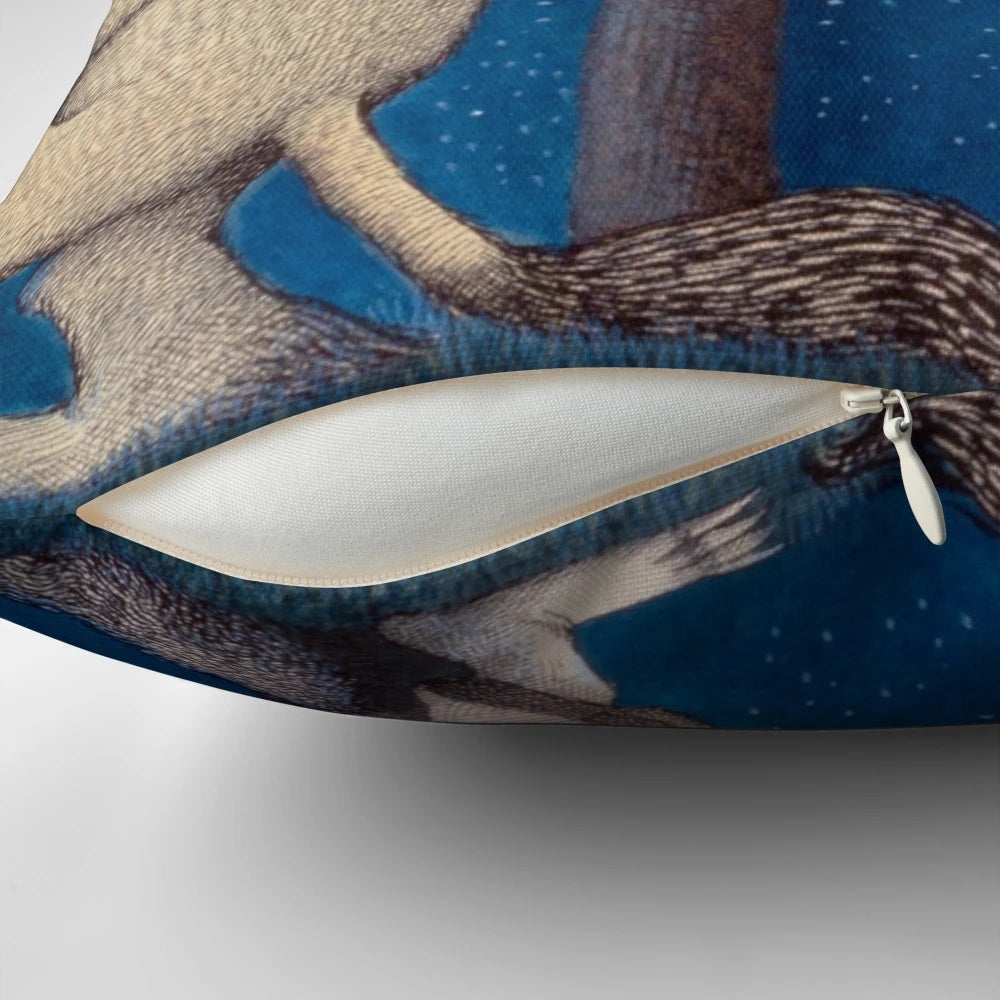 "Where the Wild Things Are" themed pillow featuring a night scene from the classic children's book