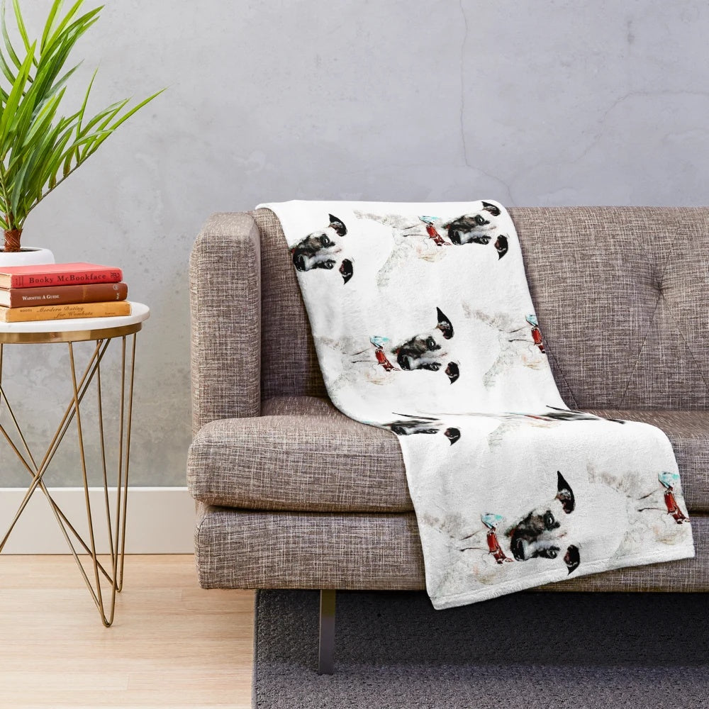 Soft and cuddly whippet plush blanket