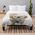Soft and Cuddly White Shih Tzu Plush Blanket