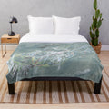 Whitefish Mountain Resort ski trail map printed on a soft, plush blanket
