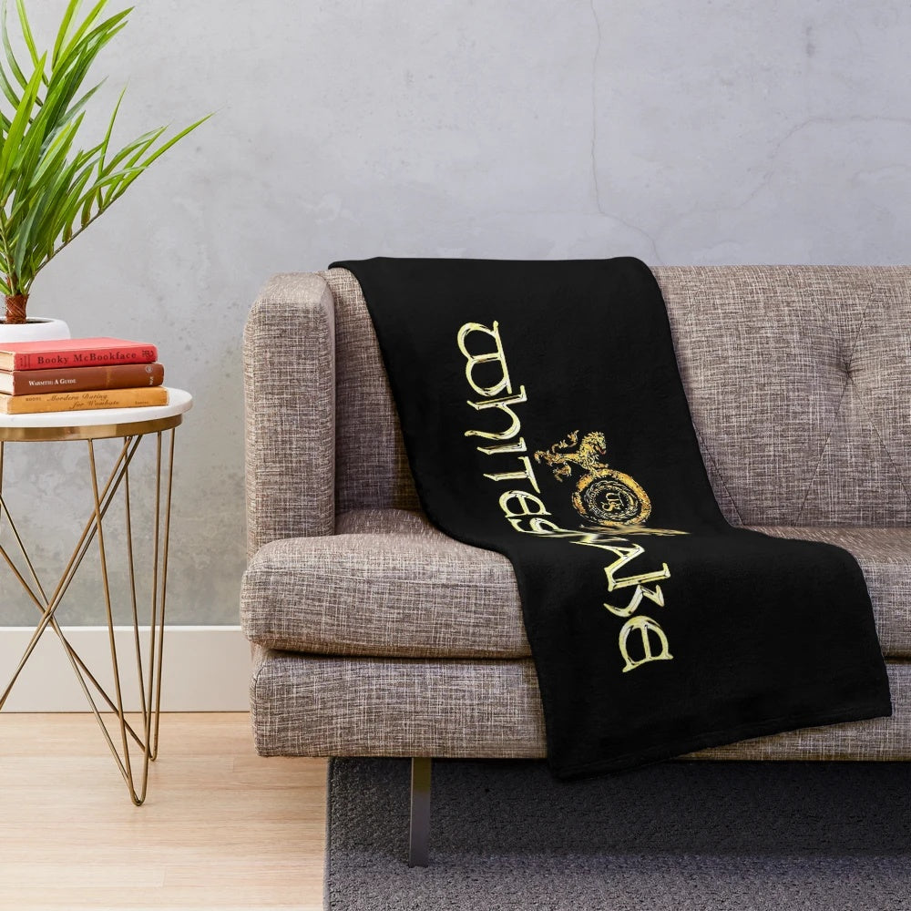 Whitesnake-inspired plush blanket with soft, cozy fabric