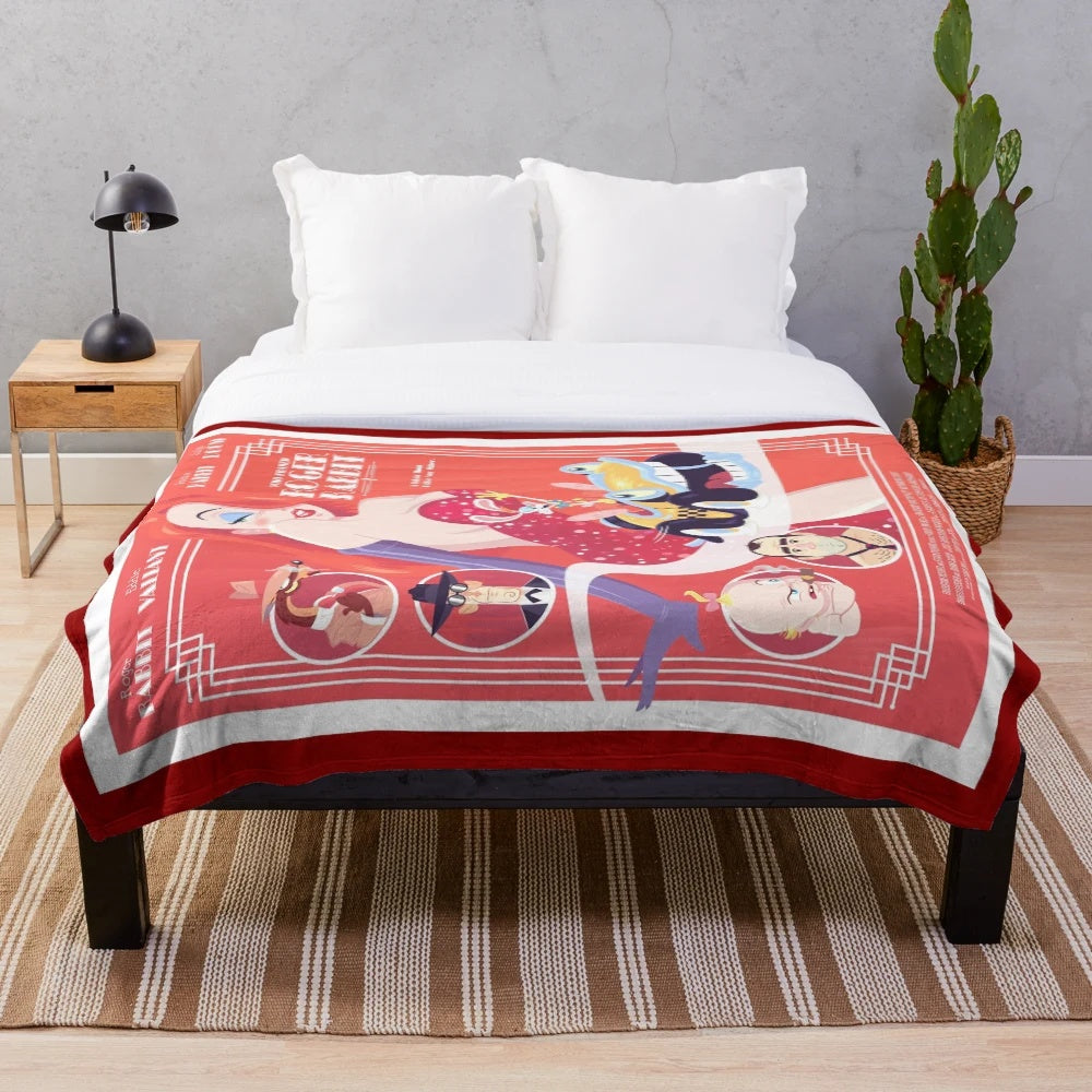 Who Framed Roger Rabbit inspired plush blanket featuring characters from the classic 1980s animated film