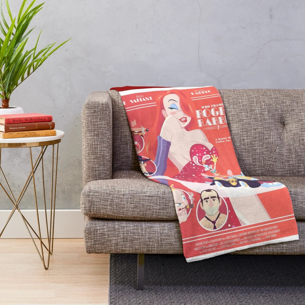 Who Framed Roger Rabbit inspired plush blanket featuring characters from the classic 1980s animated film