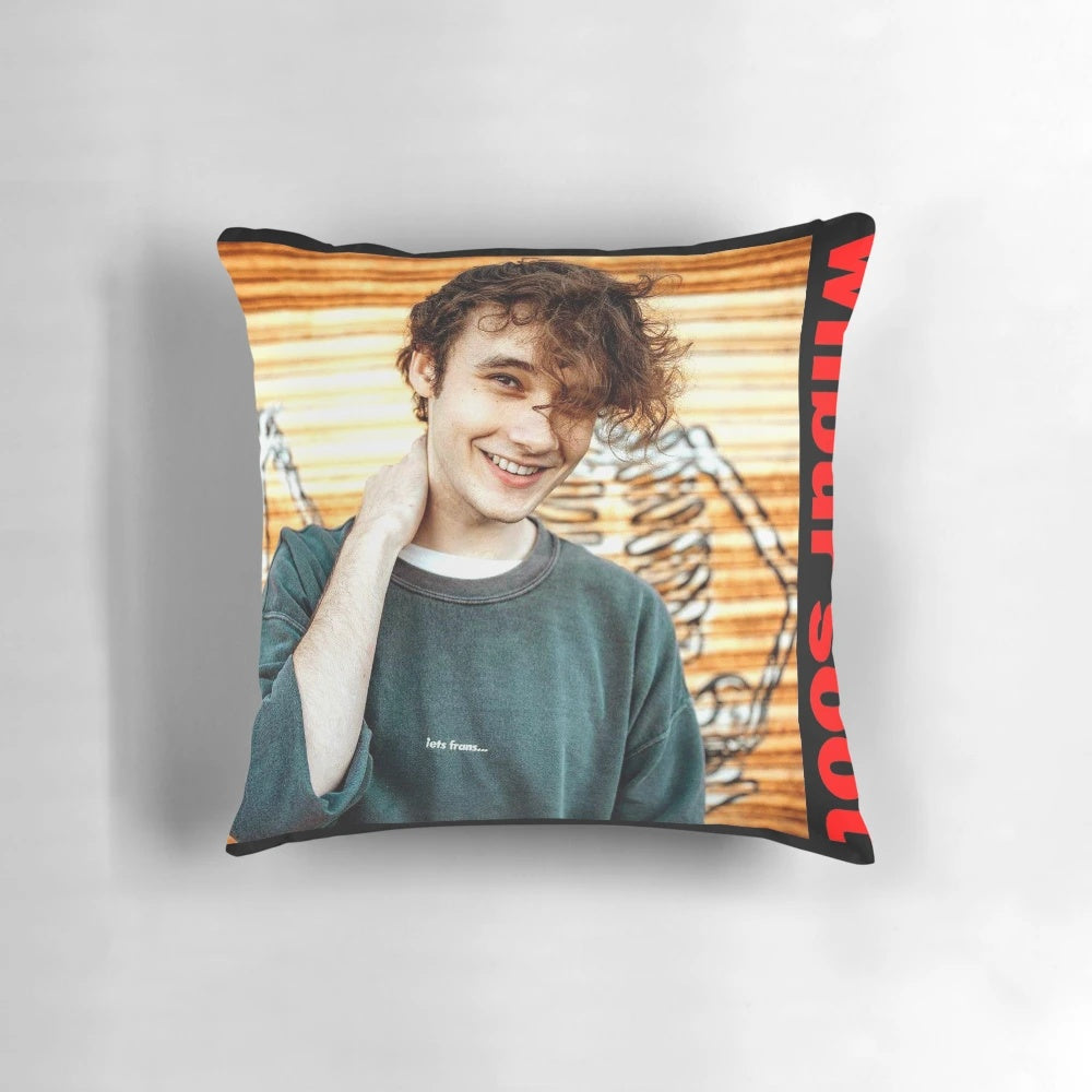 Soft and plush Wilbur Soot-themed pillow, perfect for Twitch and YouTube enthusiasts