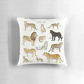 Vibrant decorative pillow featuring majestic wild cats in a jungle setting
