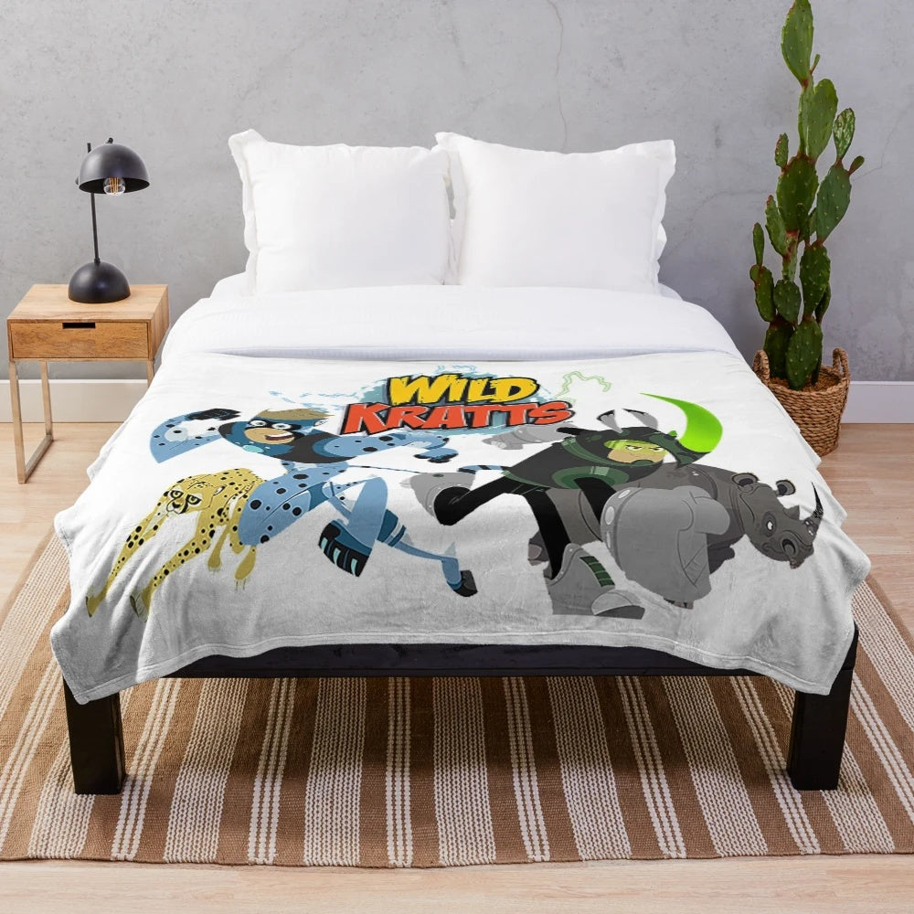 Wild Kratts themed plush blanket for kids