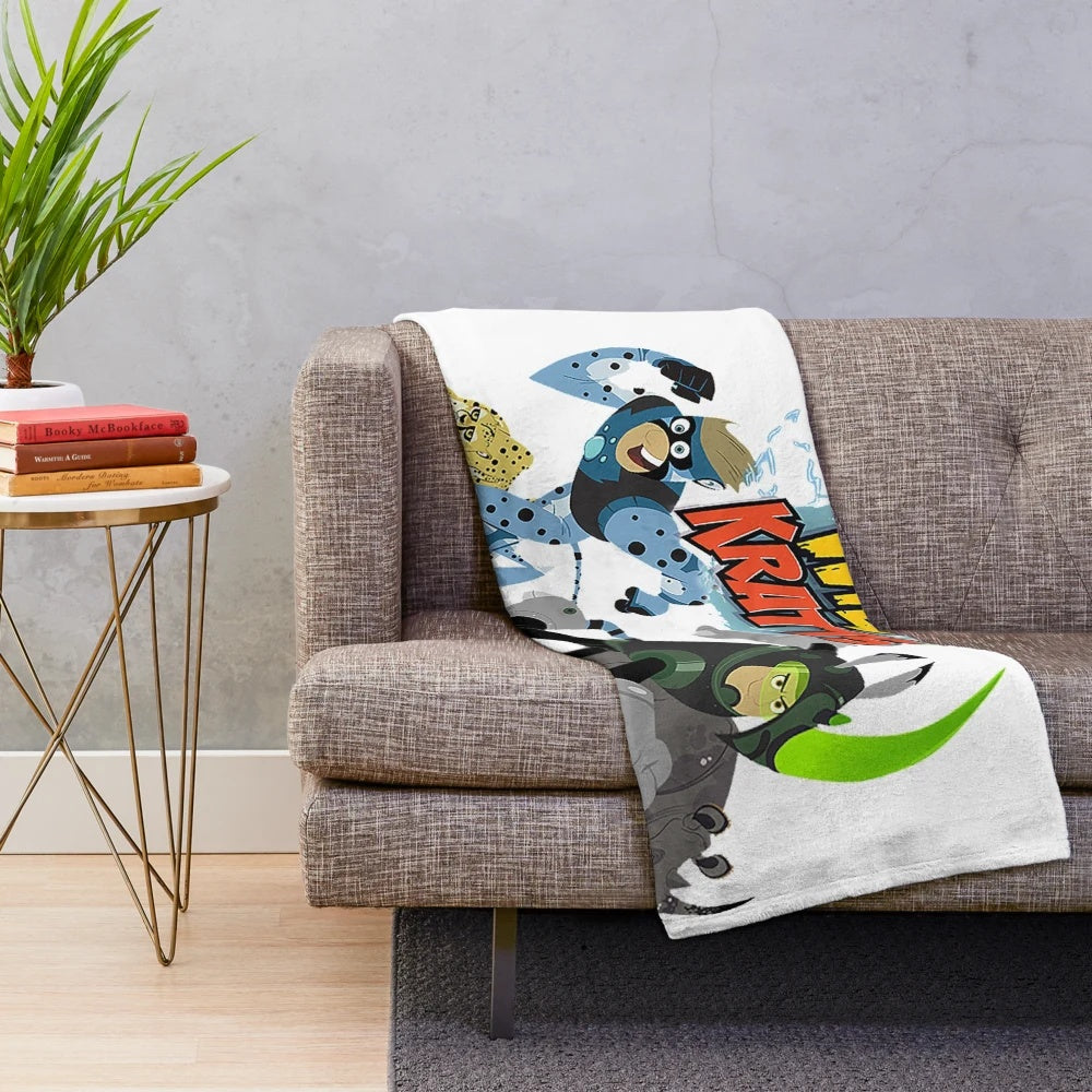 Wild Kratts themed plush blanket for kids