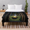 Outer Wilds inspired plush blanket with woodland and wilderness design
