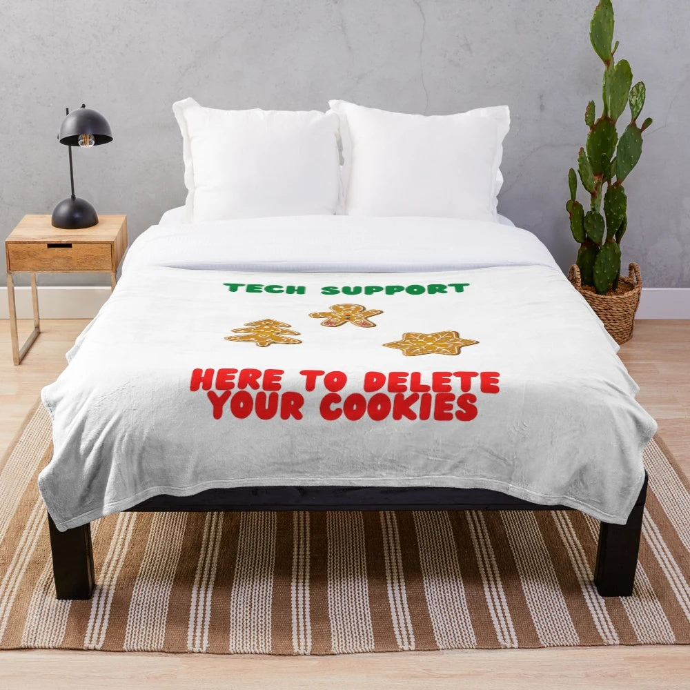 Willow Days Plush Blanket with Tech Support Christmas Design