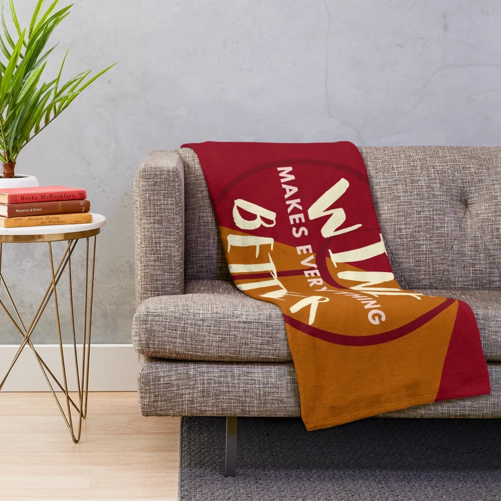 Plush wine-themed blanket for cozy evenings