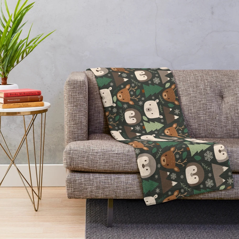 Soft and Plush Winter Creatures Blanket