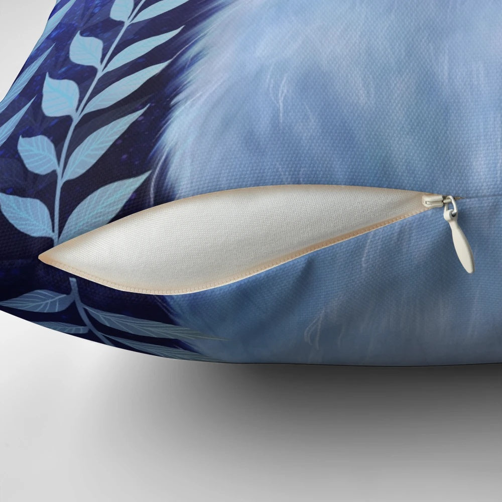 Soft, plush winter fox pillow with a cozy, galaxy-inspired design
