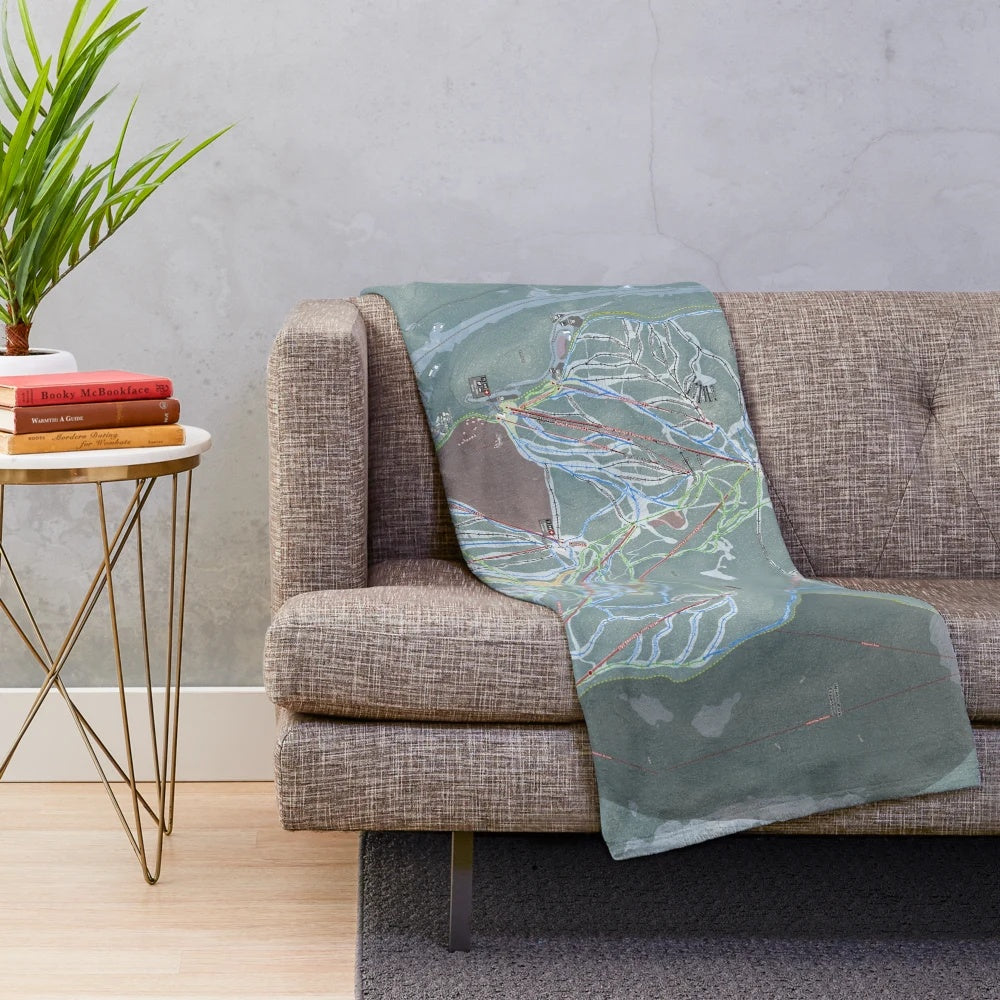 Winter Park Resort ski trail map printed on a soft, plush blanket