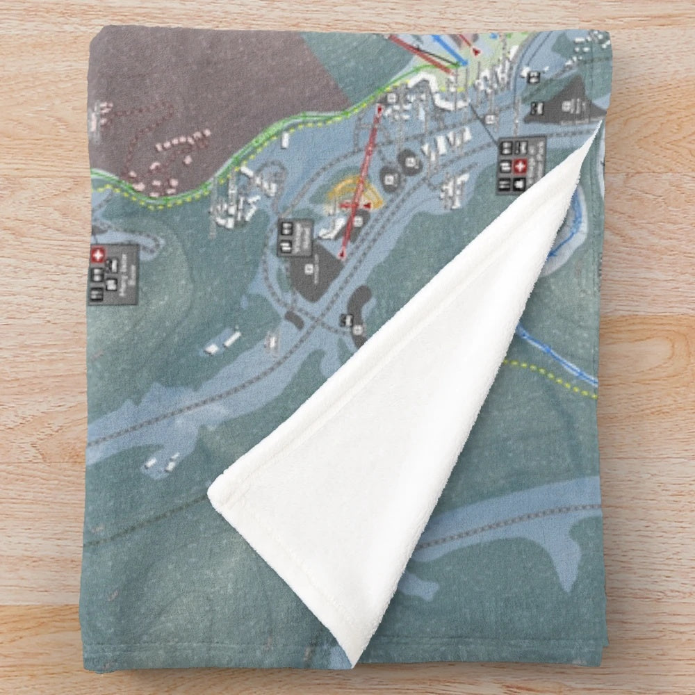 Winter Park Resort ski trail map printed on a soft, plush blanket