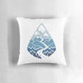 A white pillow featuring a scenic road winding through mountains and forests, perfect for nature and travel enthusiasts.
