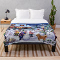 Soft and snuggly plush blanket with a winter wonderland design