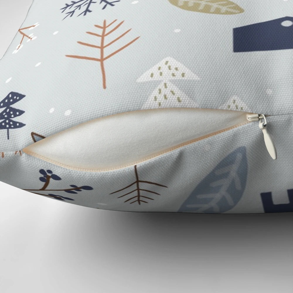 A plush, high-quality winter village throw pillow with a snowy, nature-inspired design perfect for holiday home decor.