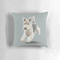 Soft, plush pillow featuring a realistic wire-haired fox terrier design