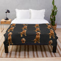 Wirehaired Vizsla dog breed on a plush blanket