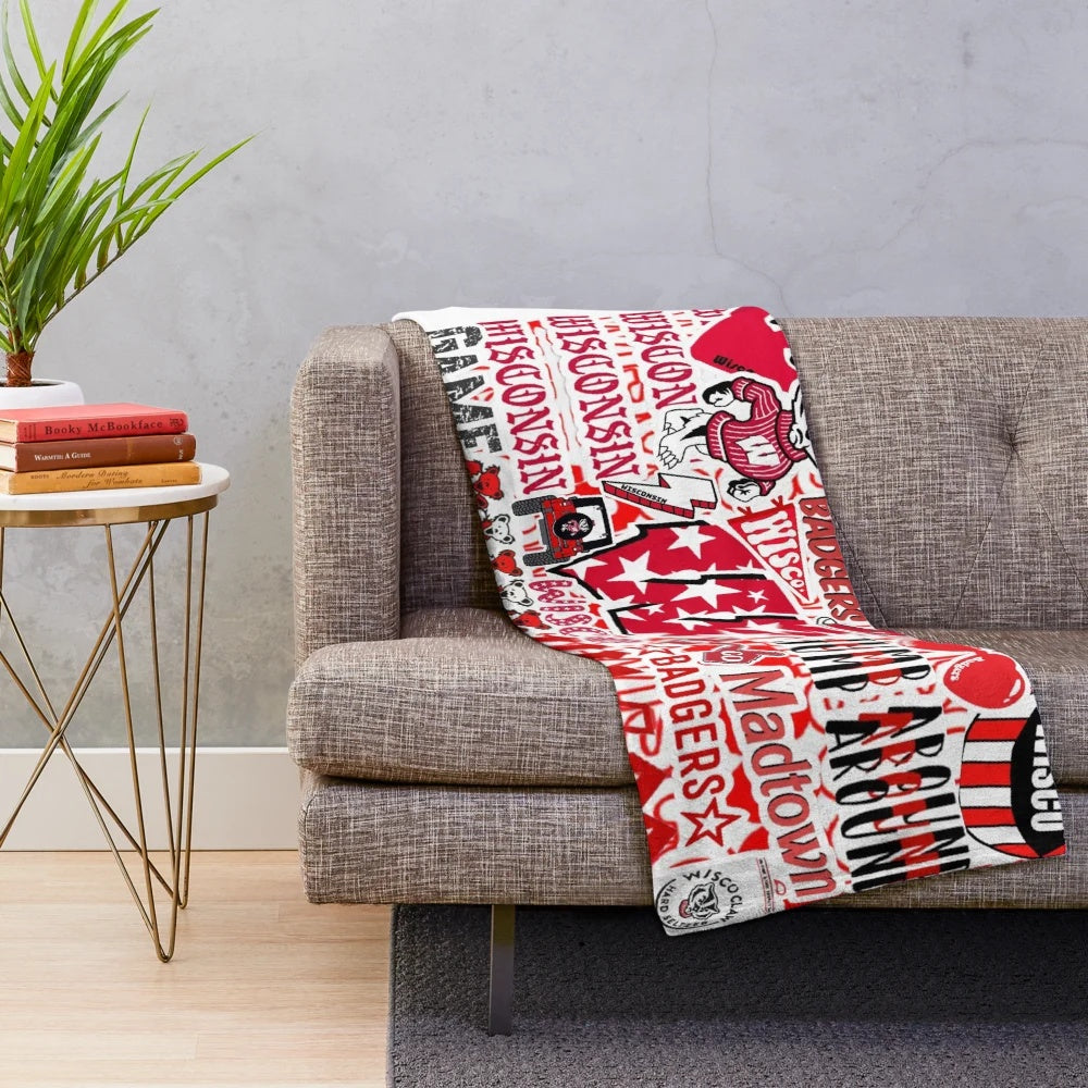 University of Wisconsin Badgers plush throw blanket