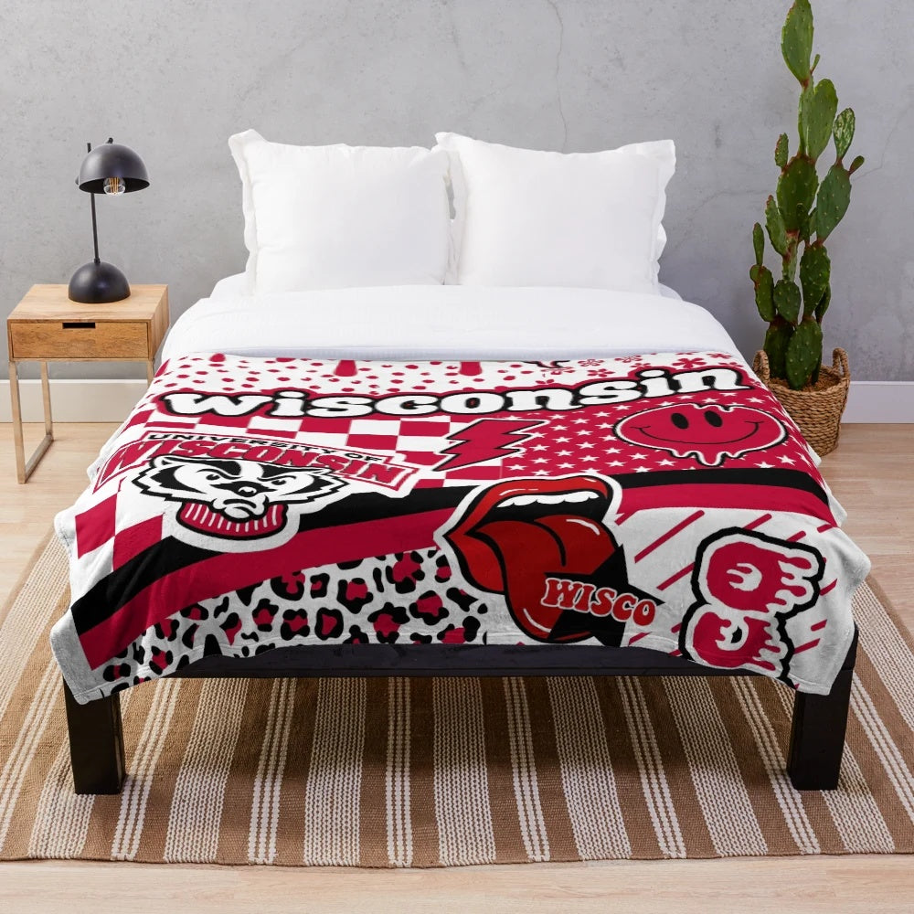 Soft and plush blanket in Wisconsin-inspired colors and patterns
