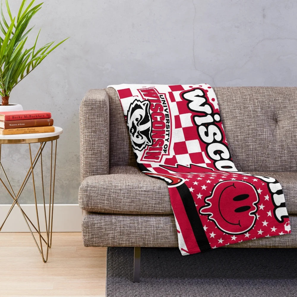Soft and plush blanket in Wisconsin-inspired colors and patterns
