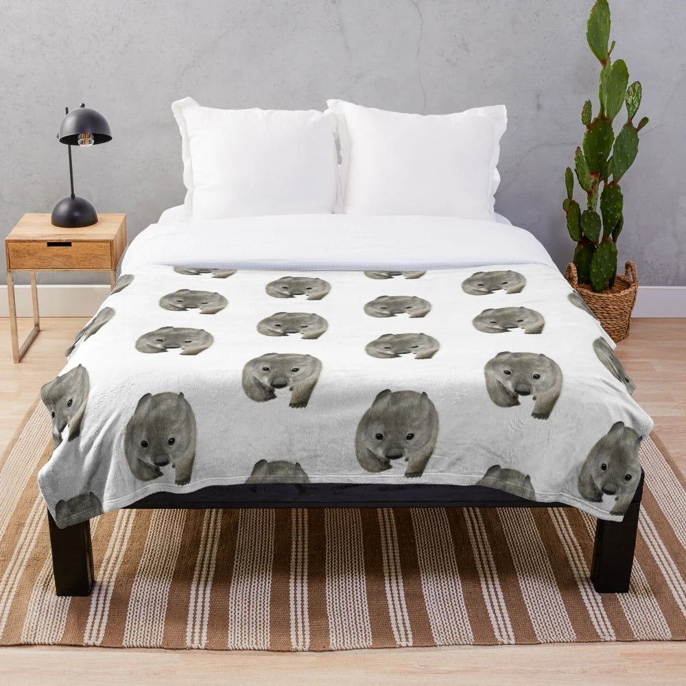 Soft and cuddly wombat plush blanket for kids
