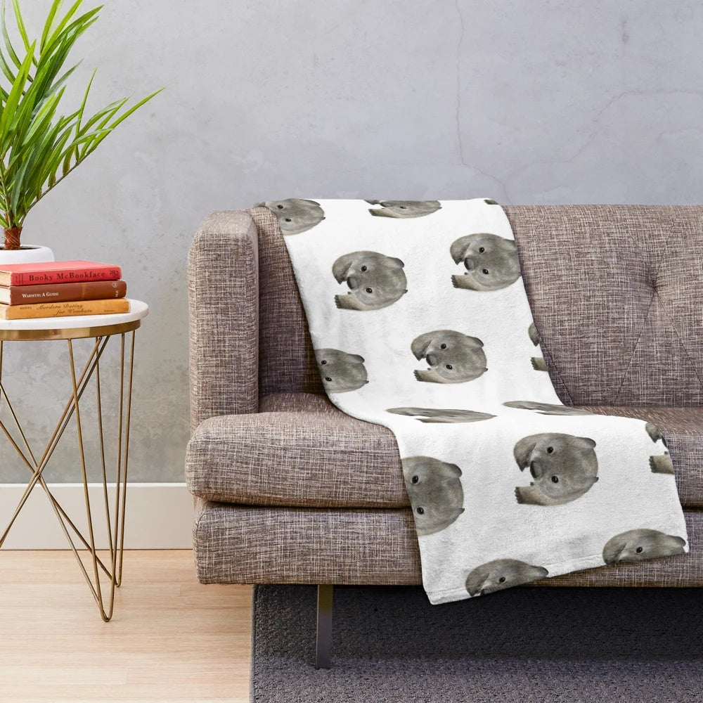 Soft and cuddly wombat plush blanket for kids