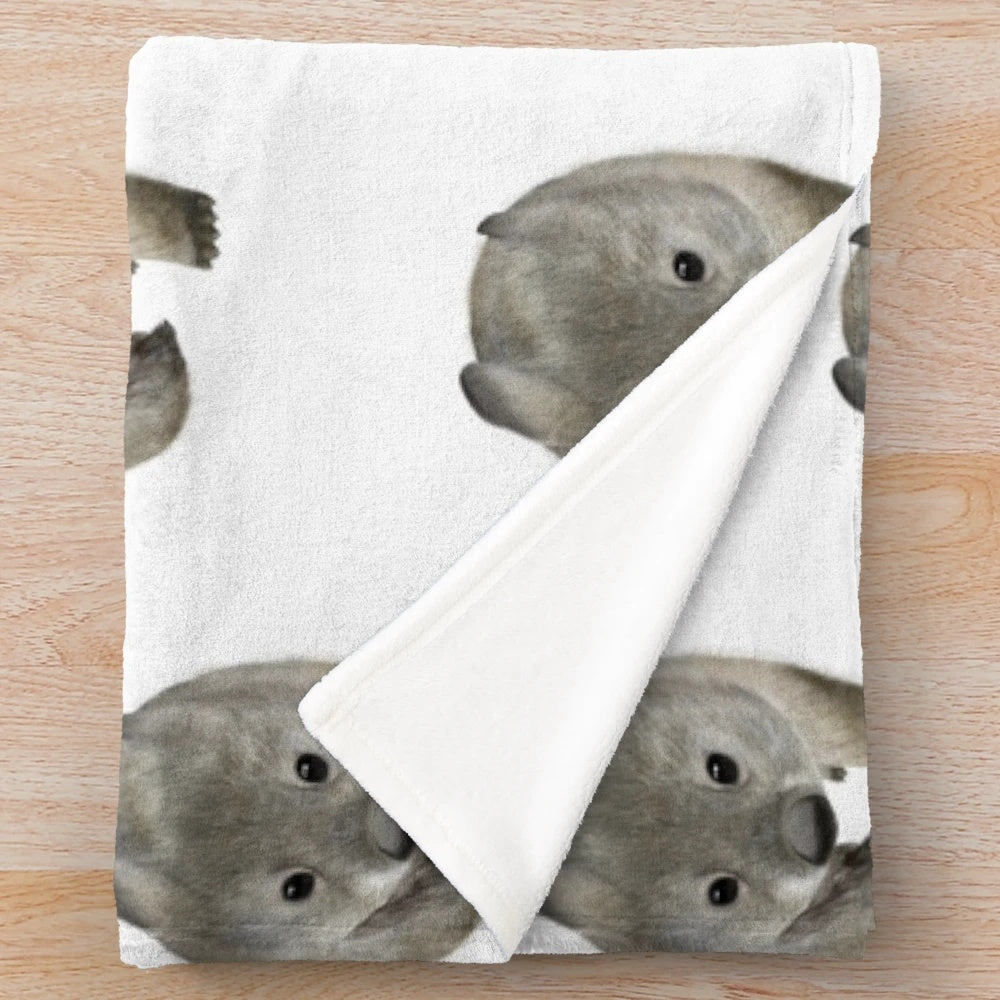 Soft and cuddly wombat plush blanket for kids