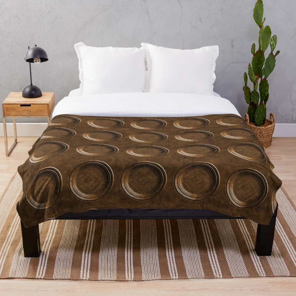 Wooden Circles Plush Blanket with Soft, Cozy Design