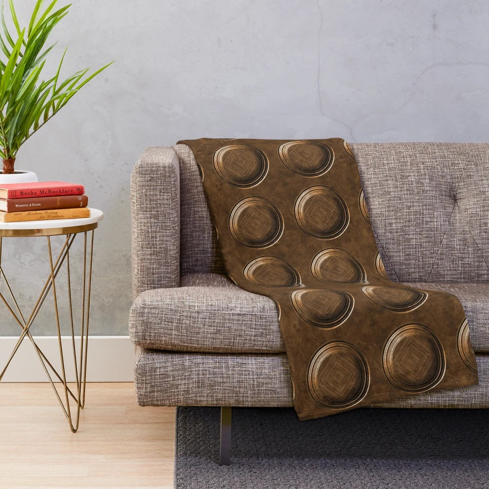 Wooden Circles Plush Blanket with Soft, Cozy Design