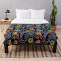 Zaagi'idiwin Plush Blanket with woodland floral and ojibwe inspired pattern