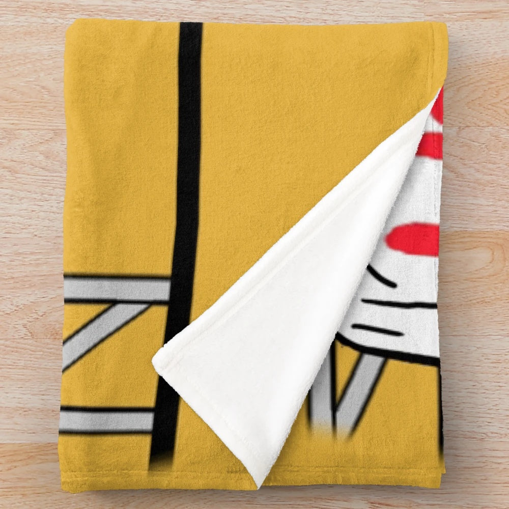 Soft and warm plush blanket featuring Woodstock and other Peanuts characters