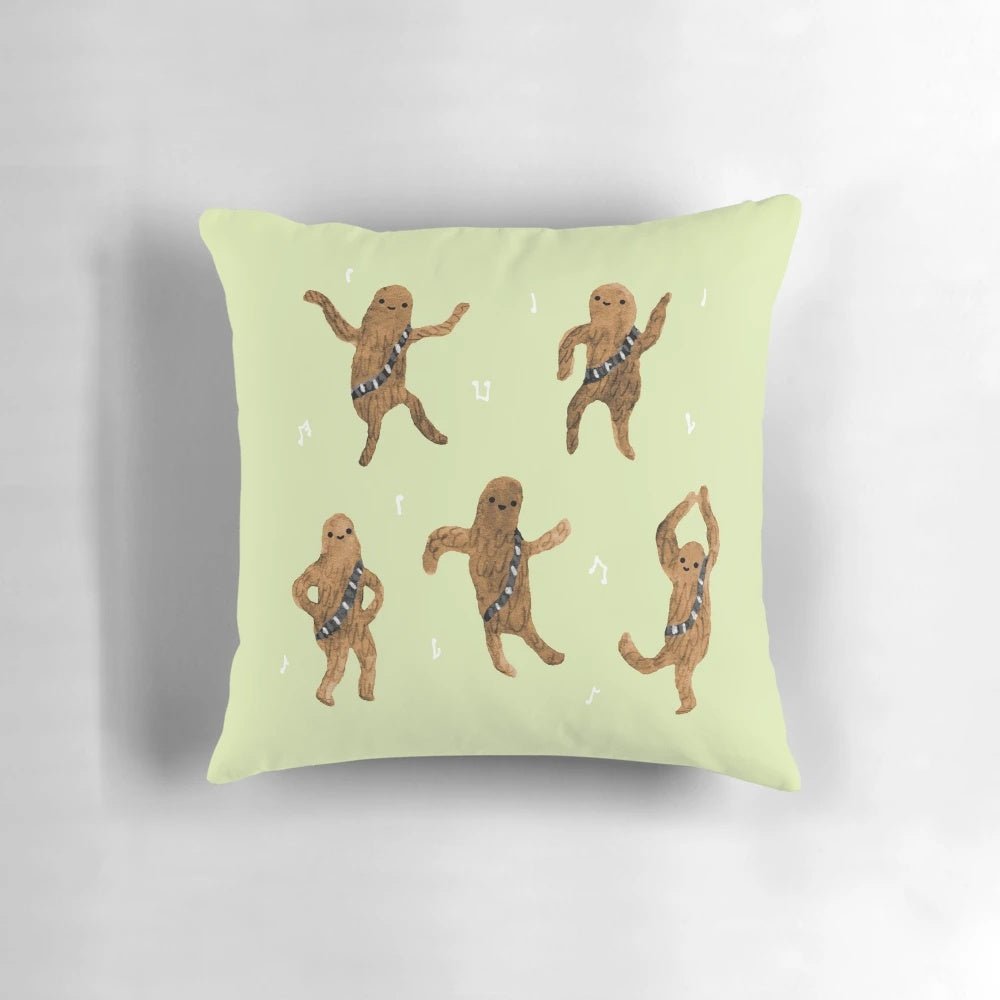 A fluffy, kawaii wookie pillow perfect for science fiction fans and home decor.