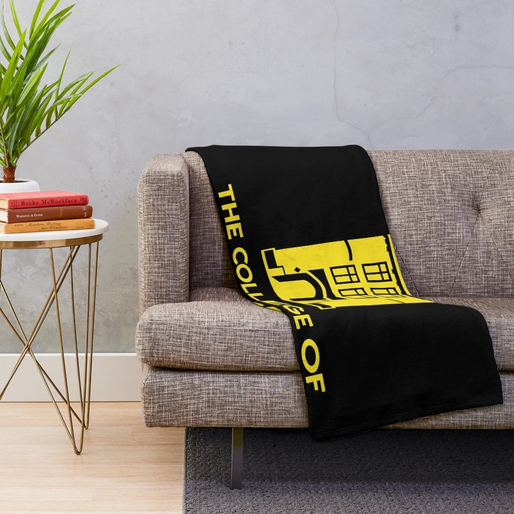 College of Wooster Plush Blanket featuring the school colors and logo