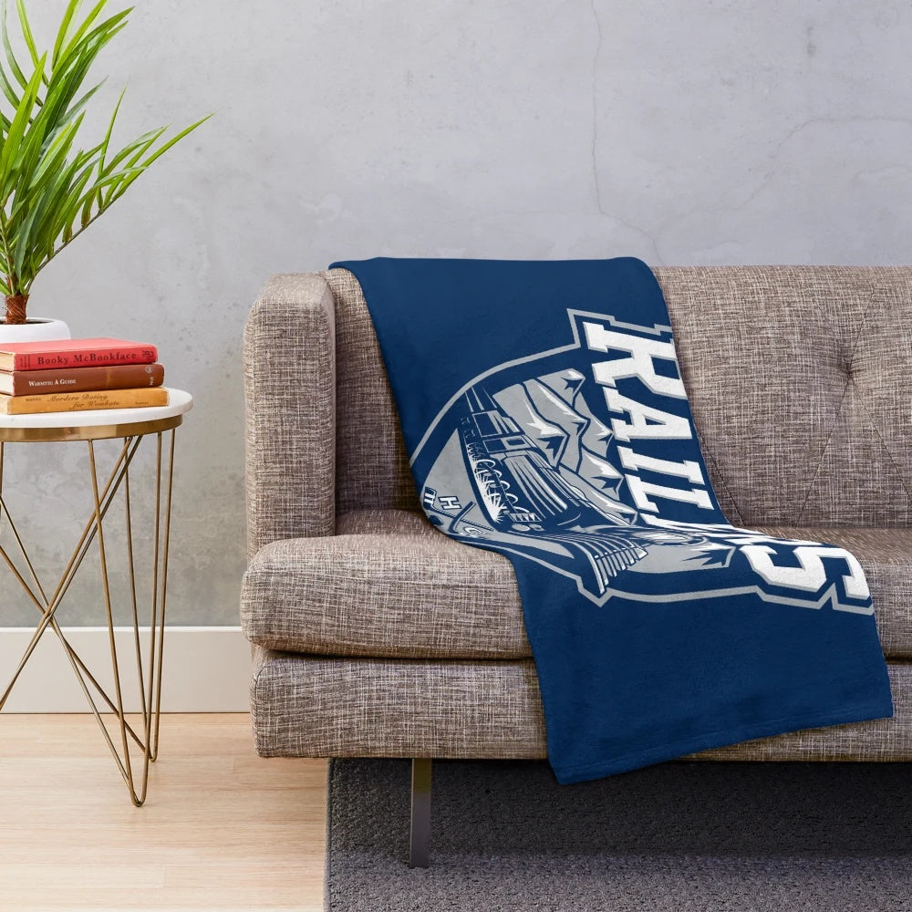 Worcester Railers plush blanket with team logo