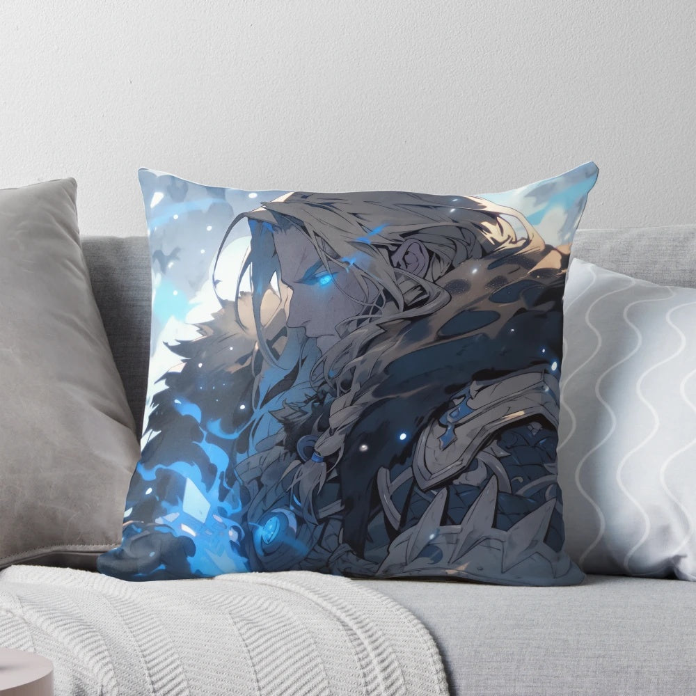 Prince Arthas from World of Warcraft printed on a plush, comfortable pillow