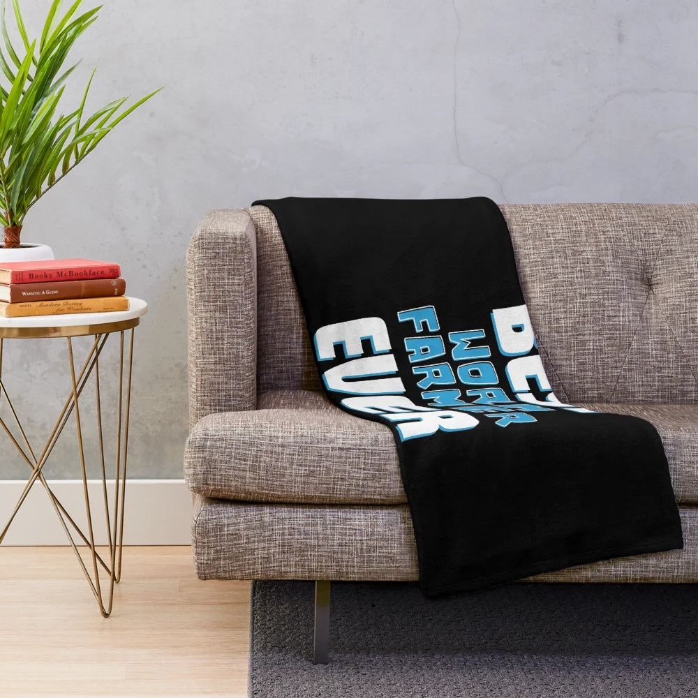 Plush blanket featuring a worm farmer design for worm composting and vermiculture enthusiasts