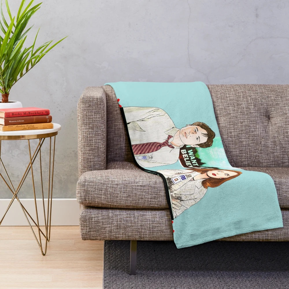 X-Files inspired plush blanket featuring "The Truth is Out There" design