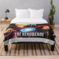 Xenoblade plush blanket featuring game characters