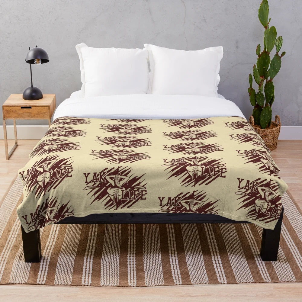 Yak Life Plush Blanket for Outdoor Activities