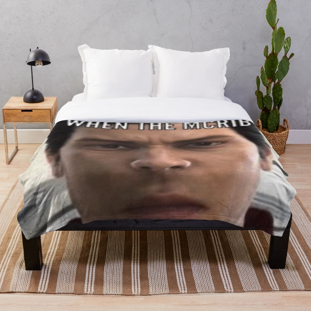 Yakuza-inspired plush blanket with cool Japanese design elements