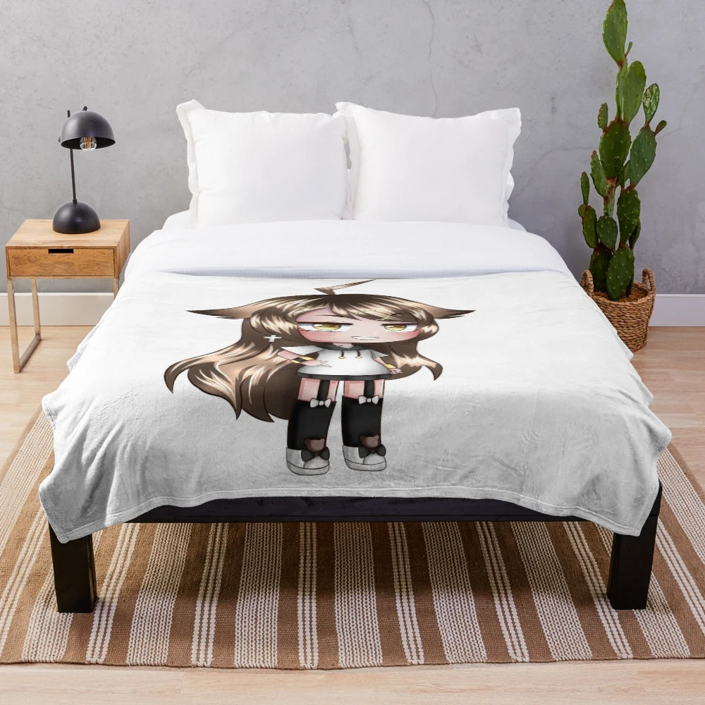 Soft and cuddly plush blanket featuring the popular anime character Yamasaki-san from the Gacha Edit series